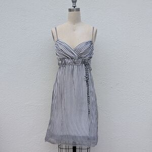 Poleci Black & White Breezy Striped Dress w/ Adjustable Straps Size S
